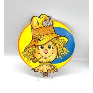 Vintage Beistle USA Halloween Die Cut Scarecrow Decoration Single Side 12" x 10"